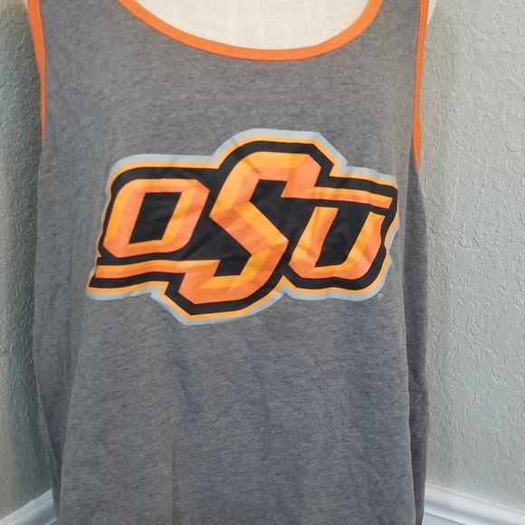 OSU Cowboy Men 2XL X-Large Gray Orange Soft Athletic Gym Tank Top Shirt - Picture 5 of 6